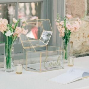 Gold hexagon card box