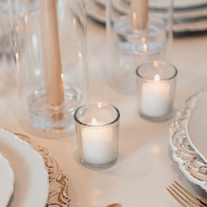 Clear votive candle holders